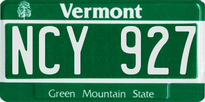 VT license plate NCY927