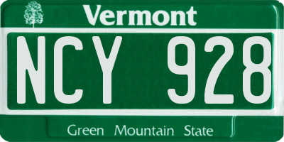 VT license plate NCY928