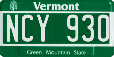 VT license plate NCY930