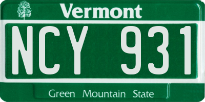 VT license plate NCY931