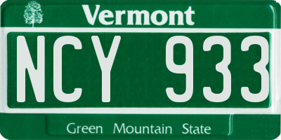 VT license plate NCY933
