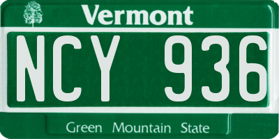 VT license plate NCY936