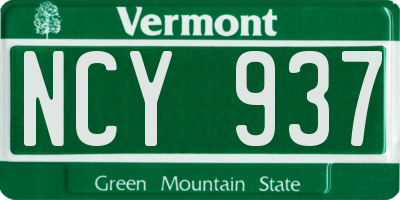 VT license plate NCY937