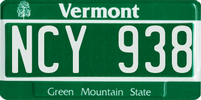 VT license plate NCY938