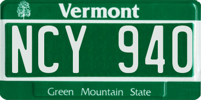 VT license plate NCY940