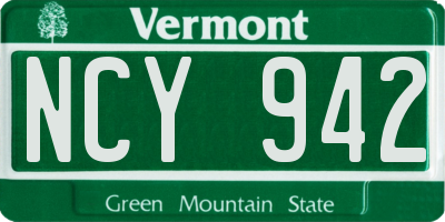 VT license plate NCY942