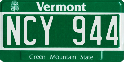 VT license plate NCY944