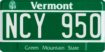 VT license plate NCY950