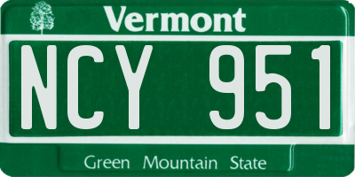 VT license plate NCY951