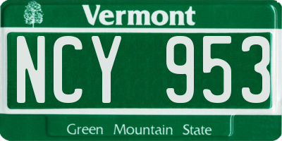VT license plate NCY953