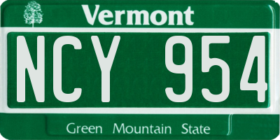 VT license plate NCY954