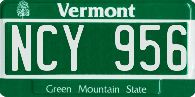 VT license plate NCY956