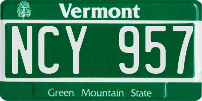 VT license plate NCY957