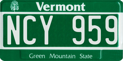 VT license plate NCY959