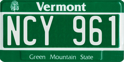 VT license plate NCY961
