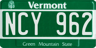 VT license plate NCY962
