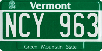 VT license plate NCY963