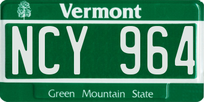 VT license plate NCY964