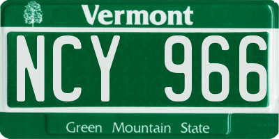 VT license plate NCY966