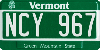 VT license plate NCY967