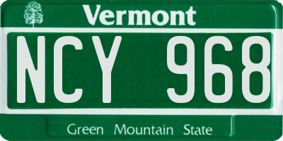 VT license plate NCY968