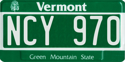 VT license plate NCY970