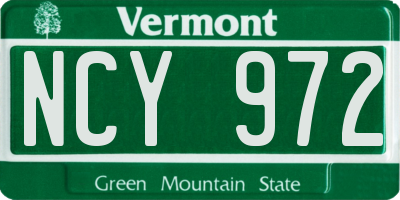 VT license plate NCY972