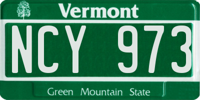 VT license plate NCY973
