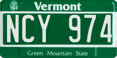 VT license plate NCY974