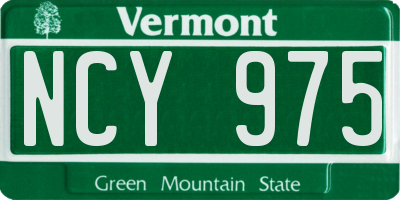 VT license plate NCY975