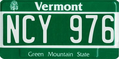 VT license plate NCY976