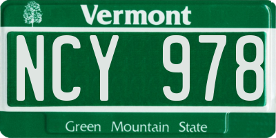 VT license plate NCY978