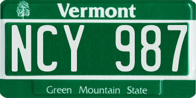 VT license plate NCY987