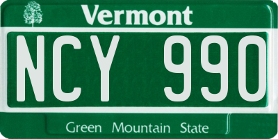 VT license plate NCY990