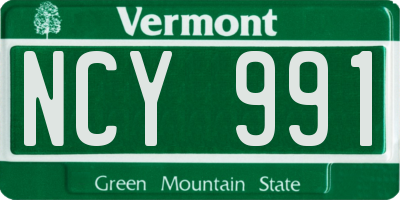 VT license plate NCY991