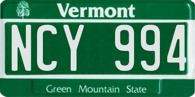 VT license plate NCY994