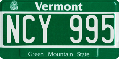 VT license plate NCY995