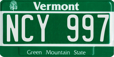VT license plate NCY997