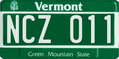 VT license plate NCZ011