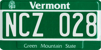 VT license plate NCZ028