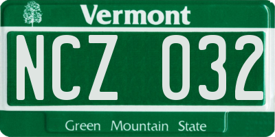 VT license plate NCZ032