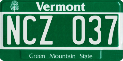 VT license plate NCZ037