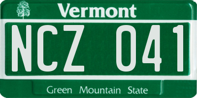 VT license plate NCZ041