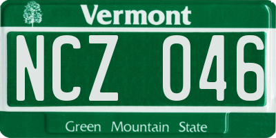 VT license plate NCZ046