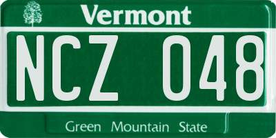 VT license plate NCZ048