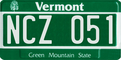 VT license plate NCZ051
