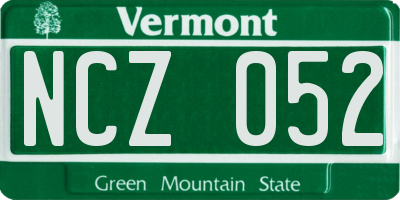 VT license plate NCZ052