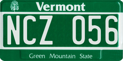 VT license plate NCZ056