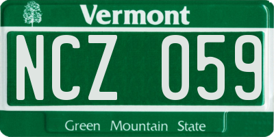 VT license plate NCZ059