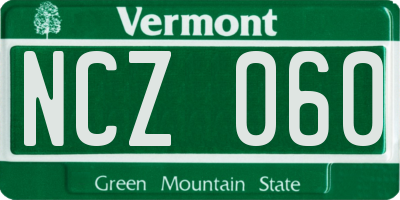 VT license plate NCZ060